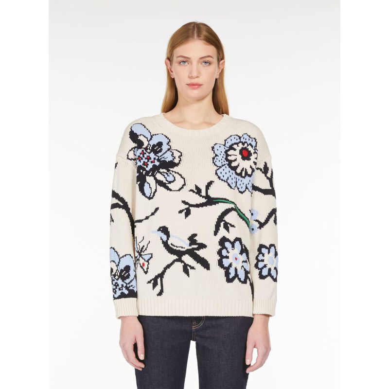 Weekend Max Mara Dolmen Floral Jacquard Sweatshirt image number 2